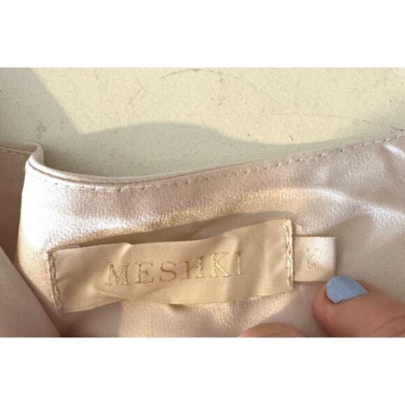 Meshki Off White Side Cut Out Satin Midi Dress Women's XS - Picture 5 of 10